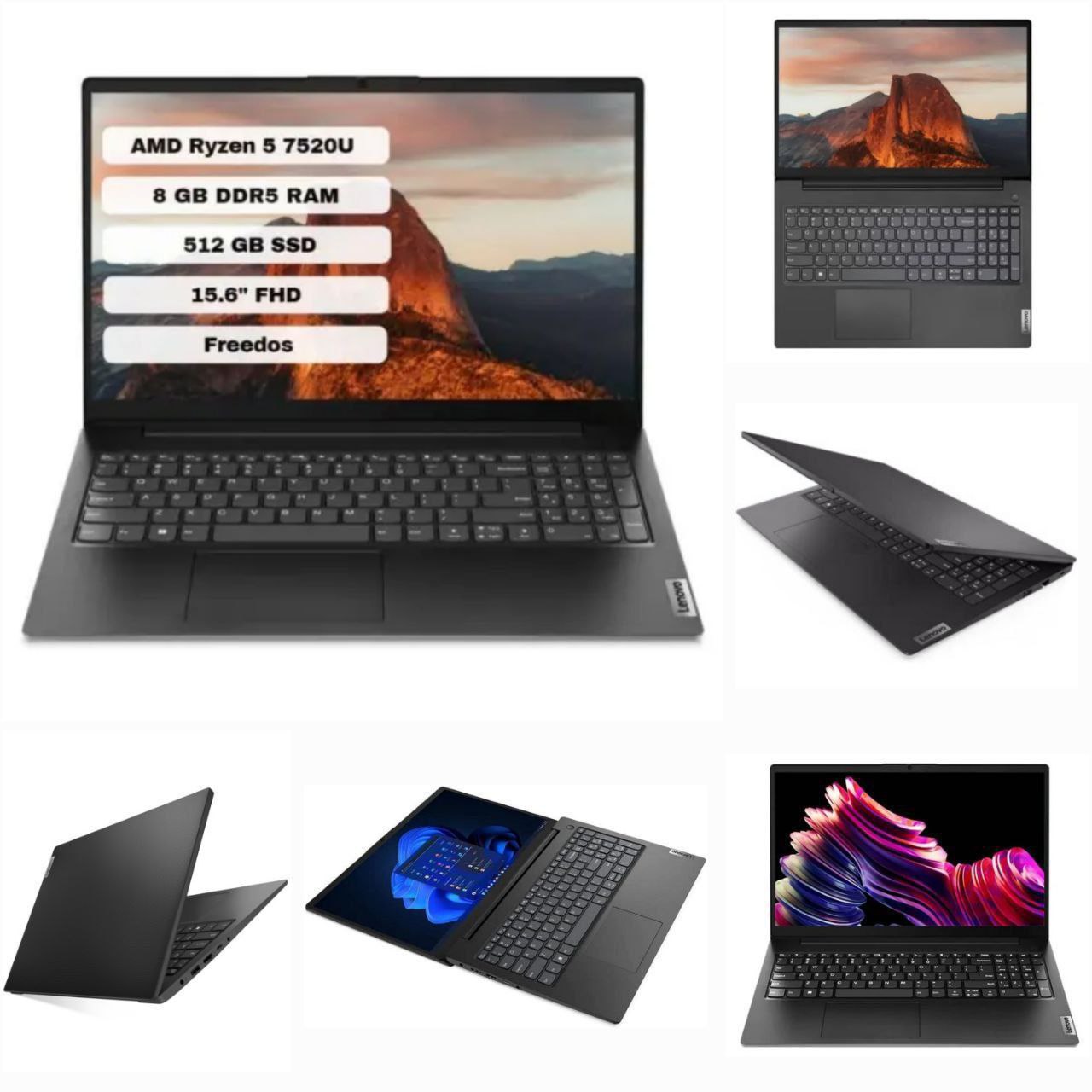 لپ‌تاپ Lenovo V15 AMN با Ryzen 5، رم DDR5، حافظه 512 SSD، گرافیک Radeon